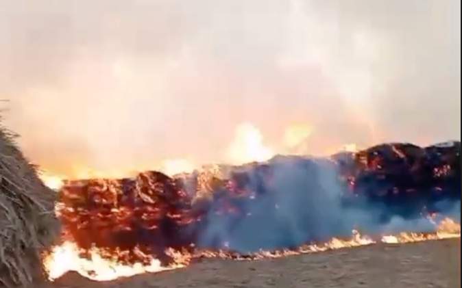 250 тонн сена сгорело в селе Атырауской области