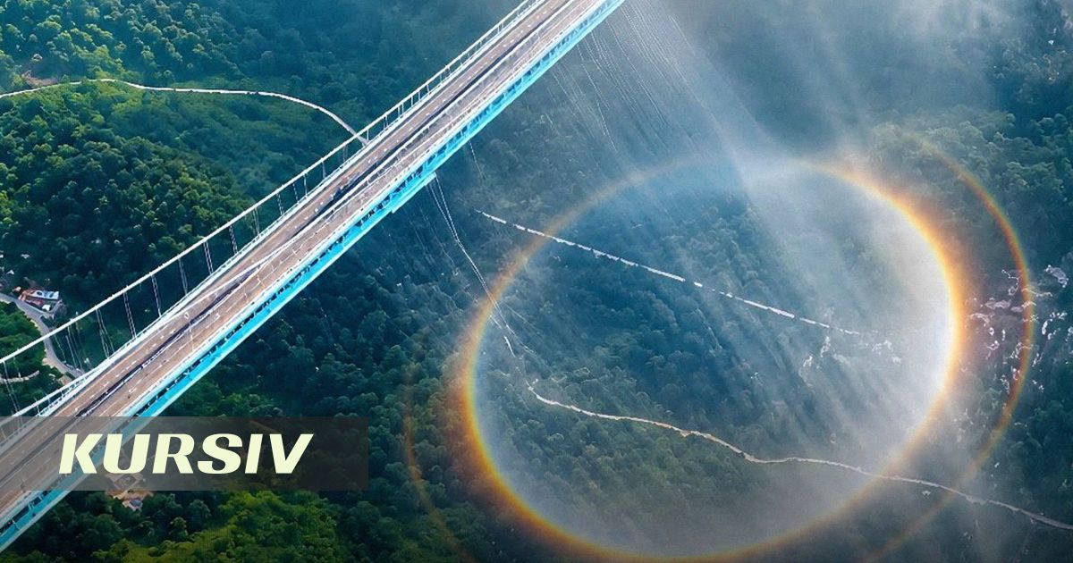 Әлемдегі ең биік көпірдің астындағы дөңгелек кемпірқосақ: дроннан түсірілген видео
