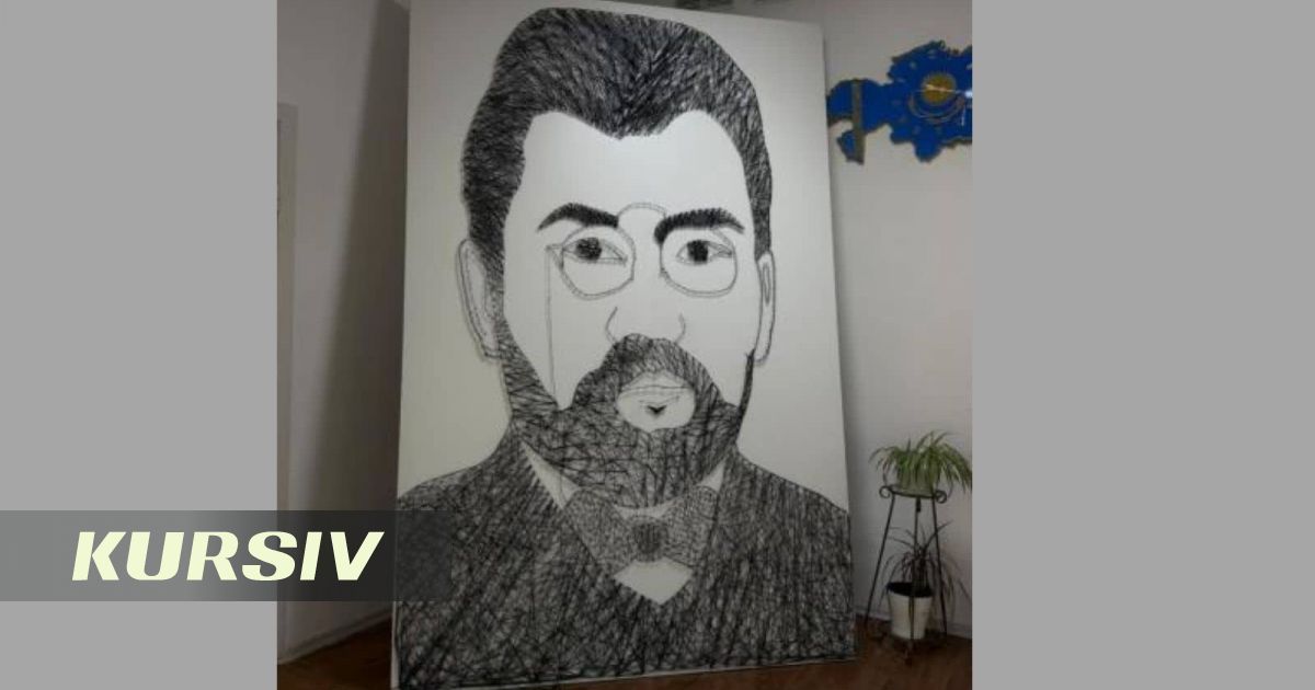 Астанада мұғалімдер Ахмет Байтұрсыновтың портретін 5000 шегеден жасады
