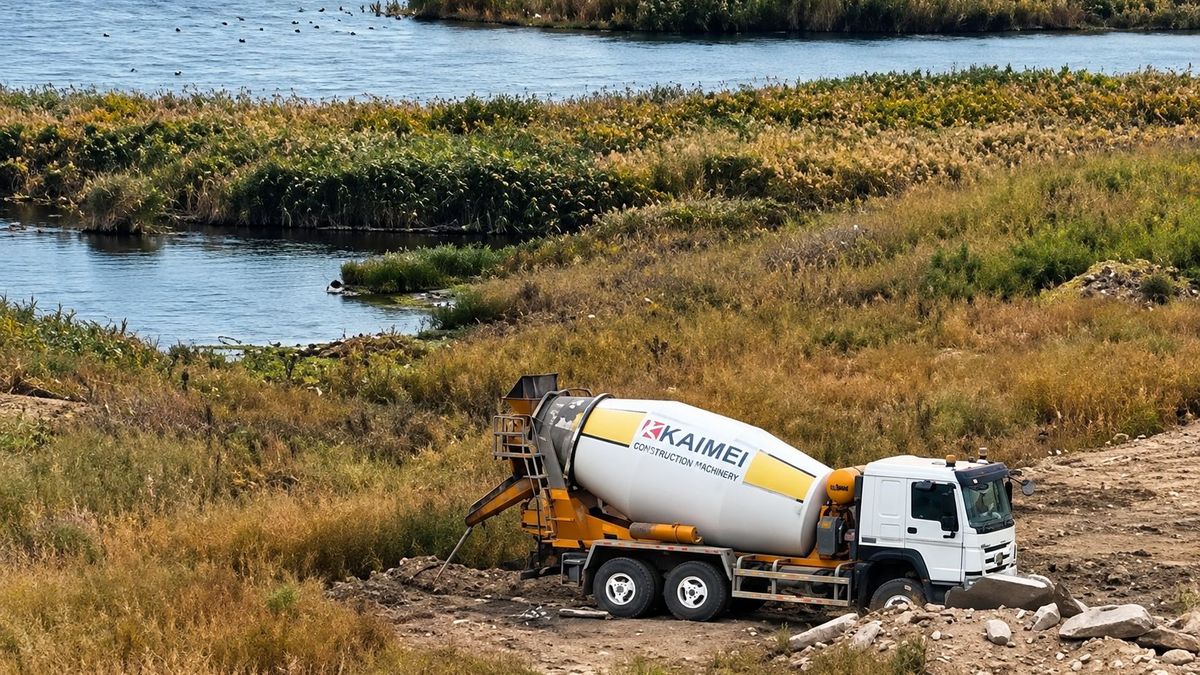 В Астане водитель автобетоносмесителя слил бетон в водоохранной зоне