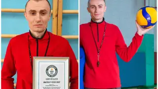 Қазақстандық мұғалім Гиннесс рекордтар кітабына енді: екі саусақпен асылып тұрудан жаңа жетістік