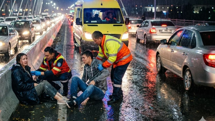 Атырауда орталық көпірде жастарды тоқ соқты