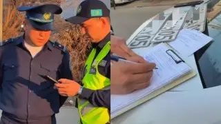 Талғардағы полиция бөлімшесі маңындағы заңсыз тұрақ: Майор видеоға түсіп қалды