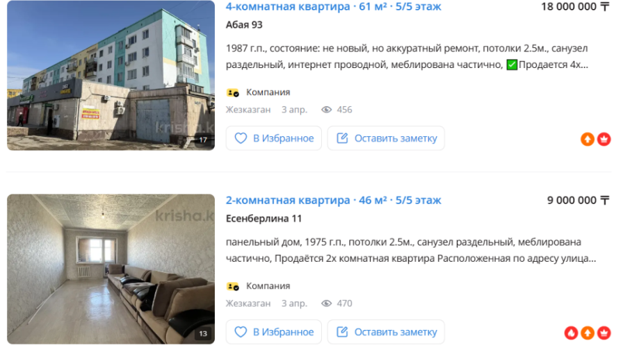 Шенеуніктерге қандай қызметтік тұрғын үй сатып алынады: 65 миллион теңгеге 290 шаршы метрлік баспана